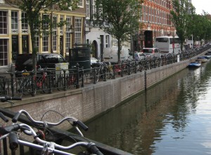 bikes parked in Amsterdam