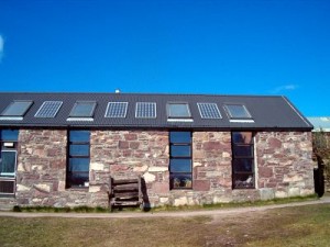 Schoolhouse at Scoraig off grid and fitted with PV's.