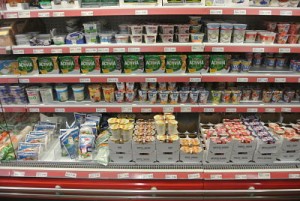 swiss supermarket yoghurt section